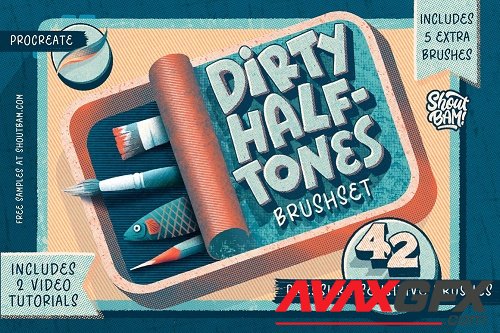 Dirty Halftones Brush Set - 5089396