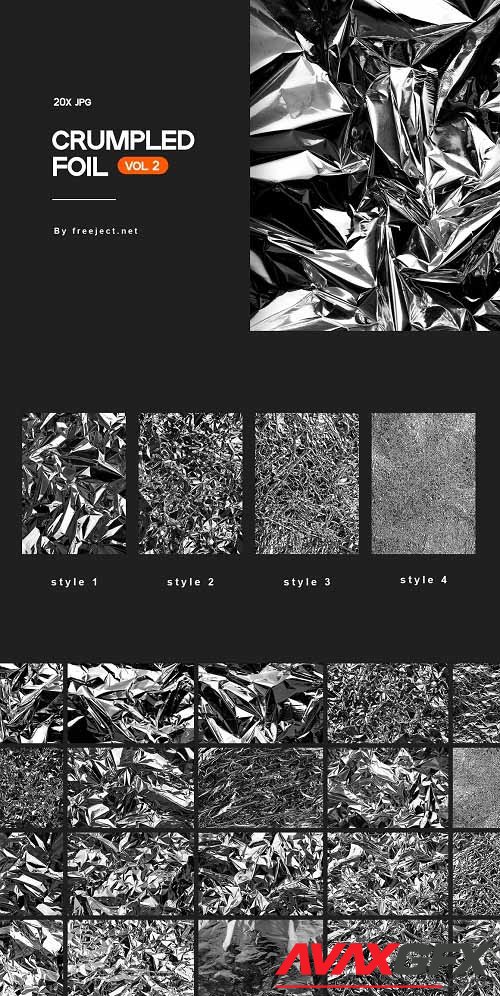 Crumpled Foil Texture Background V2- 6157706