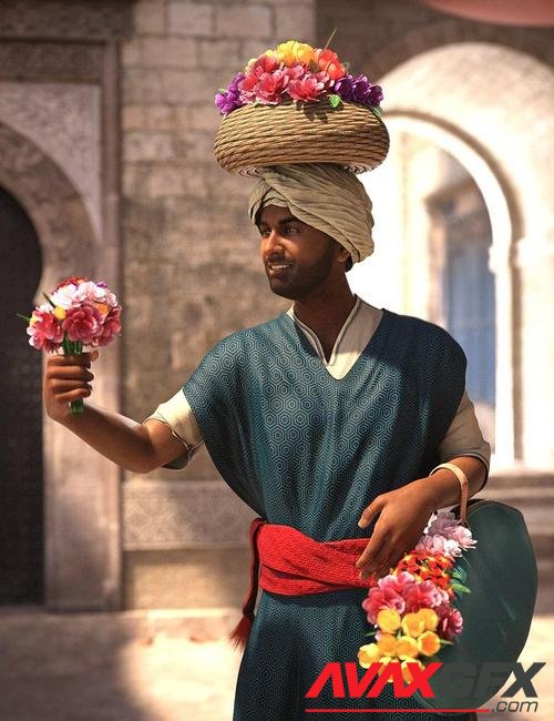 dForce Moroccan Flower Seller Outfit for Genesis 8 Males