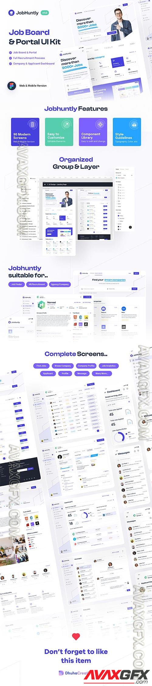 Jobhuntly - Job Board & Portal UI Kit