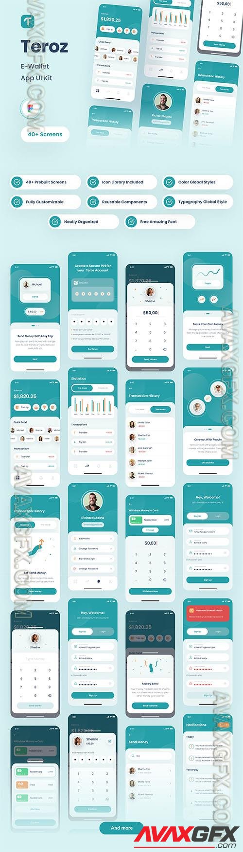 Teroz - E-Wallet App UI Kit
