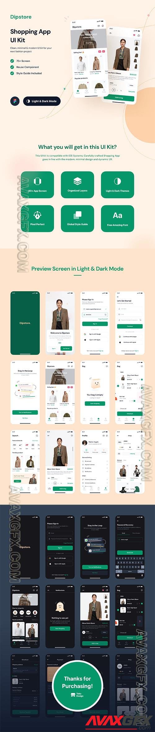 Dipstore - Shopping App UI Kit