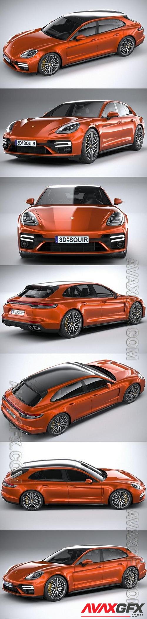 3D Models Porsche Panamera Turbo S Sport Turismo 2021 3D Model