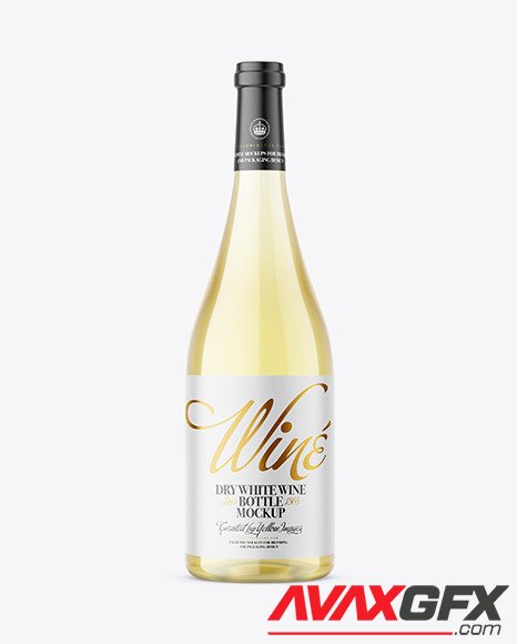 Clear Glass White Wine Bottle Mockup 59260
