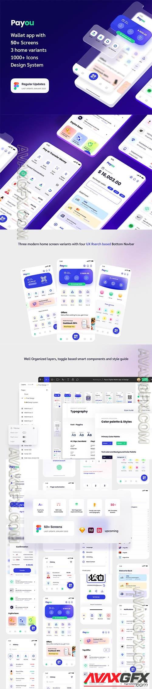 Payou digital wallet app UI kit
