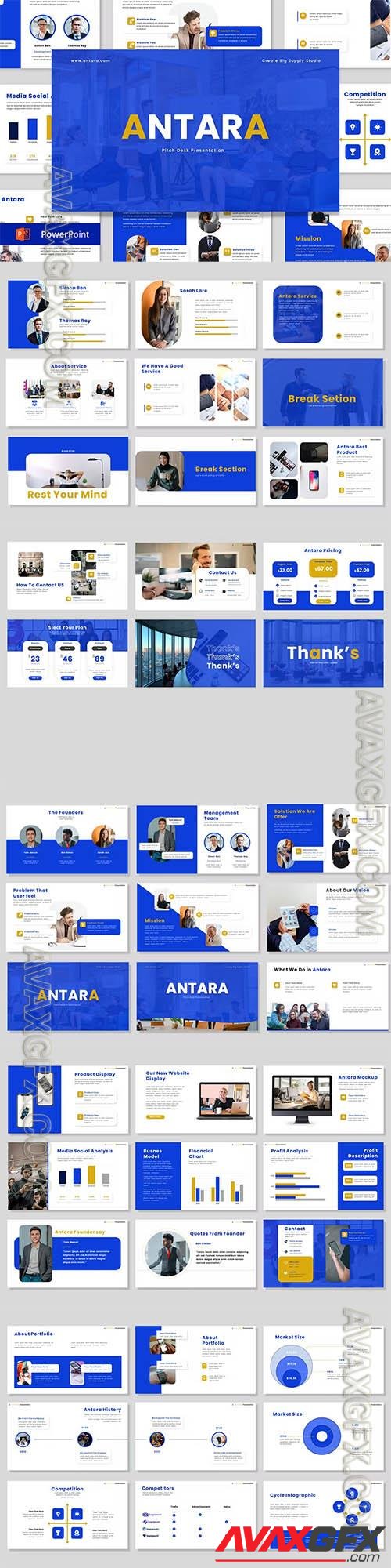 Antara - Pitch Deck Powerpoint, Keynote and Google Slides Business Template