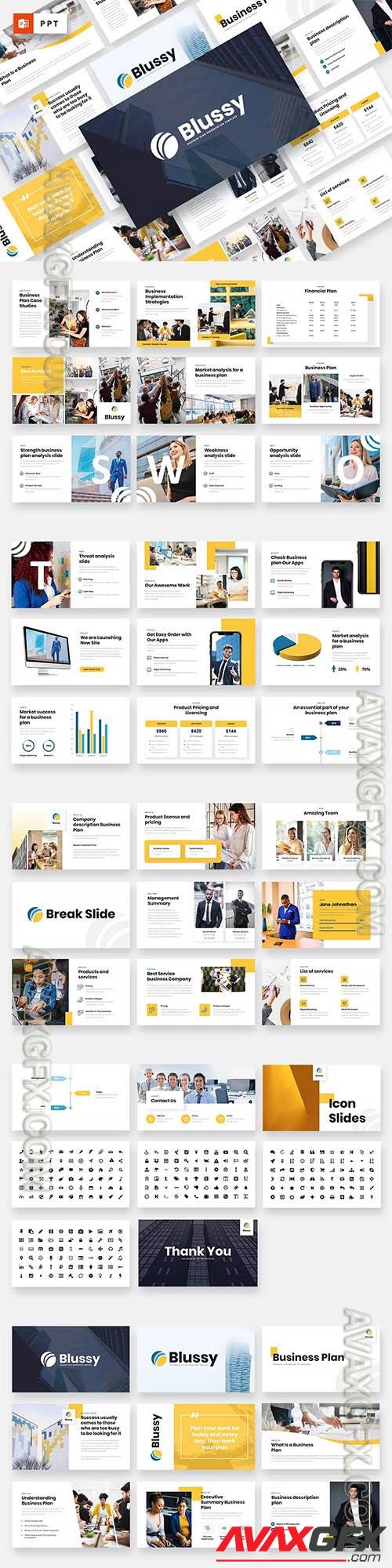 Blussy - Business Plan Powerpoint Template
