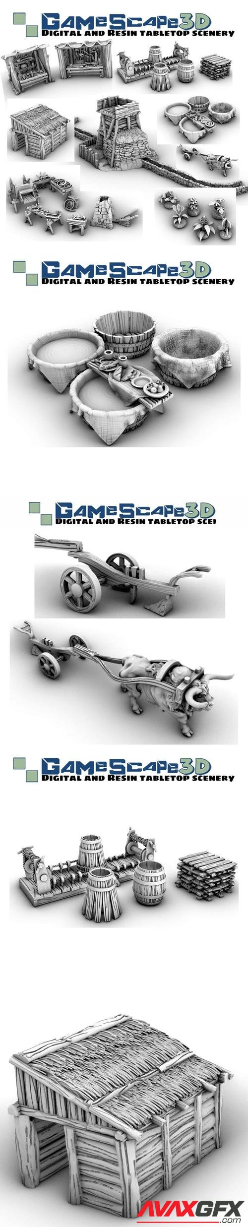 GameScape3D - Miller Cooper Merchant Stands Plow Baths – 3D Print