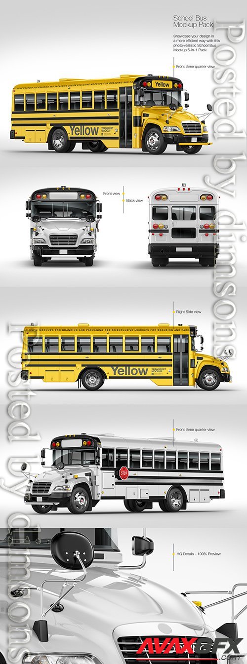 School Bus Mockup Pack 16950