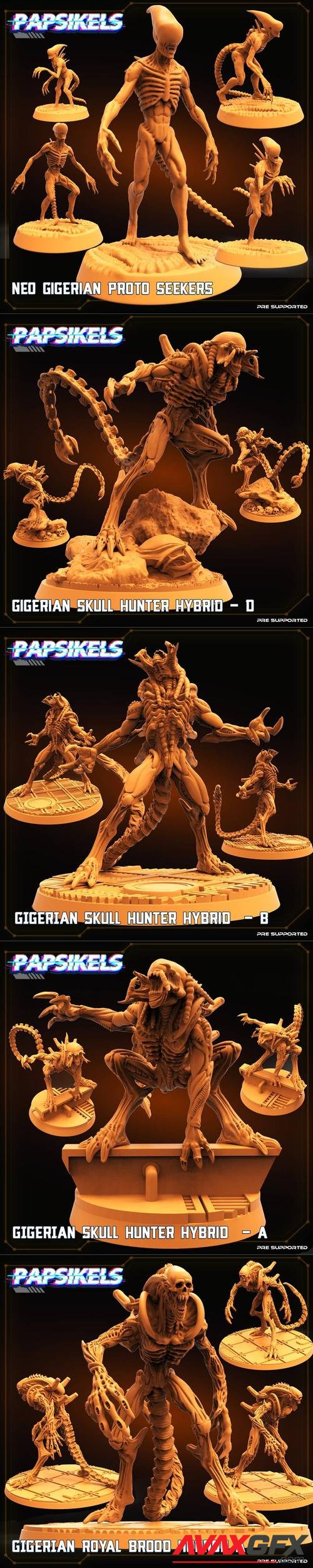 Aliens Papsikels solo models – 3D Print