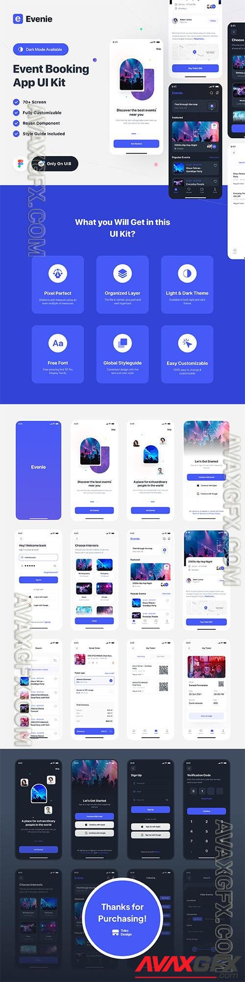 Evenie - Event Booking App UI Kit