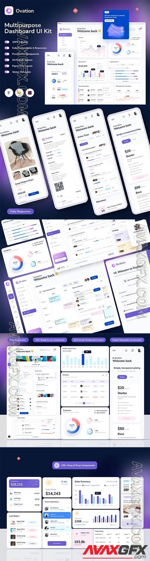Ovation Premium Dashboard UI Kit