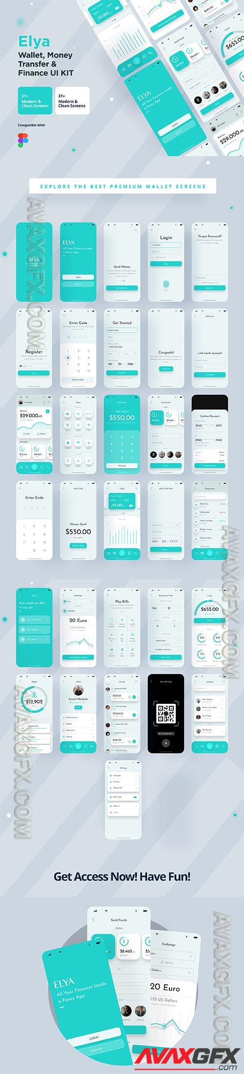 Elya App Kit For Wallet, Finance and Money Transfer Kit