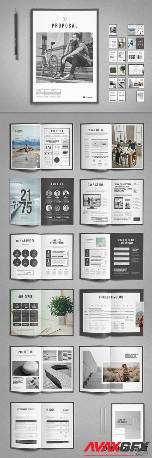 Project Proposal Layout with Gray Accents 268408261