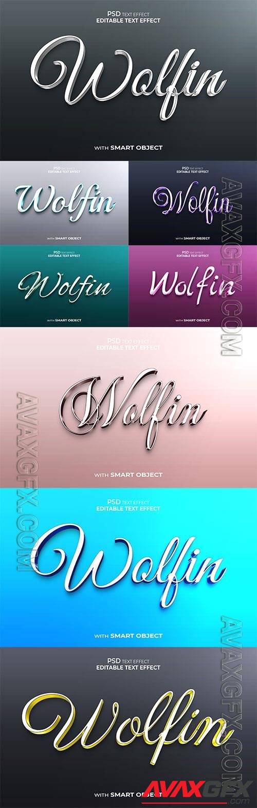 Wolfin text effect mockup text premium psd