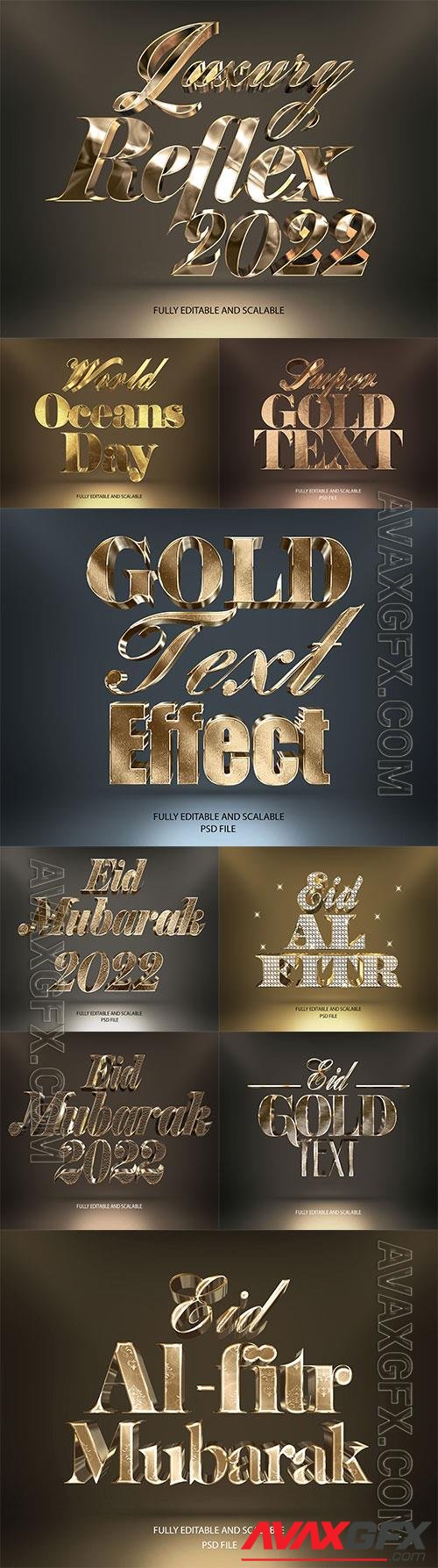 Gold Psd text effect set vol 580