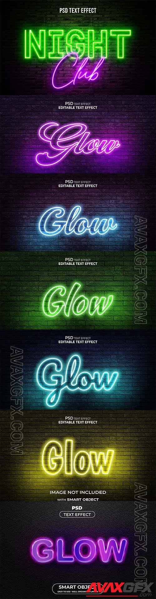 Glow text effect premium psd