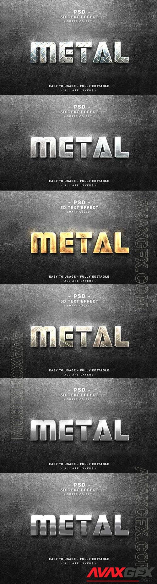 3d metal text effect style premium psd