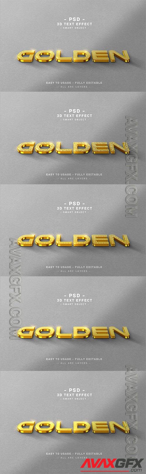 3d golden text style effect premium psd