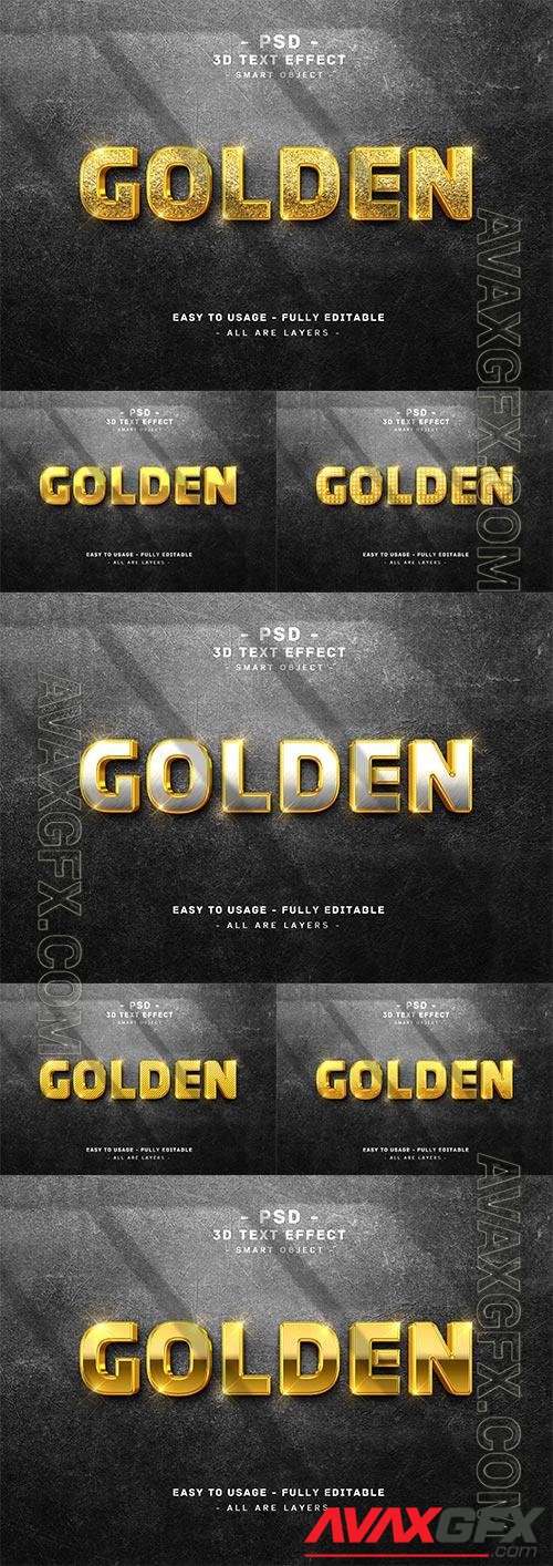 3d golden text style effect on wall premium psd