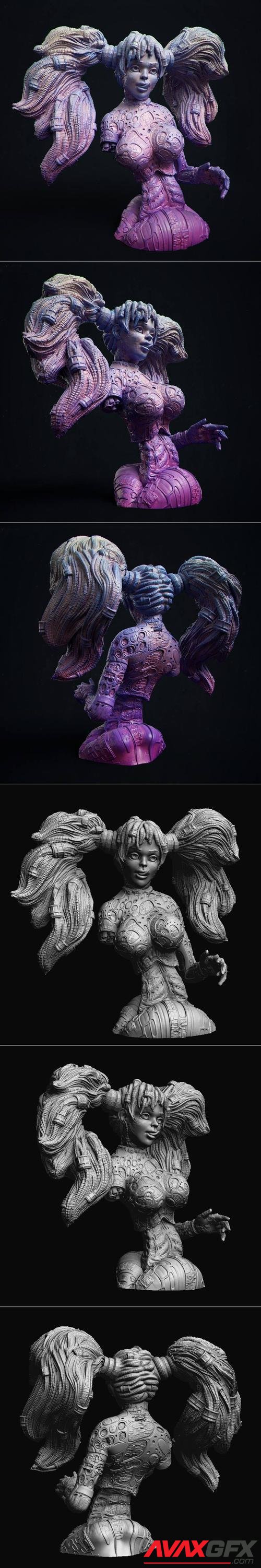 Cyber-girl Vega bust – 3D Print