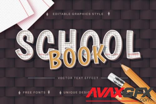 School Book - Editable Text Effect