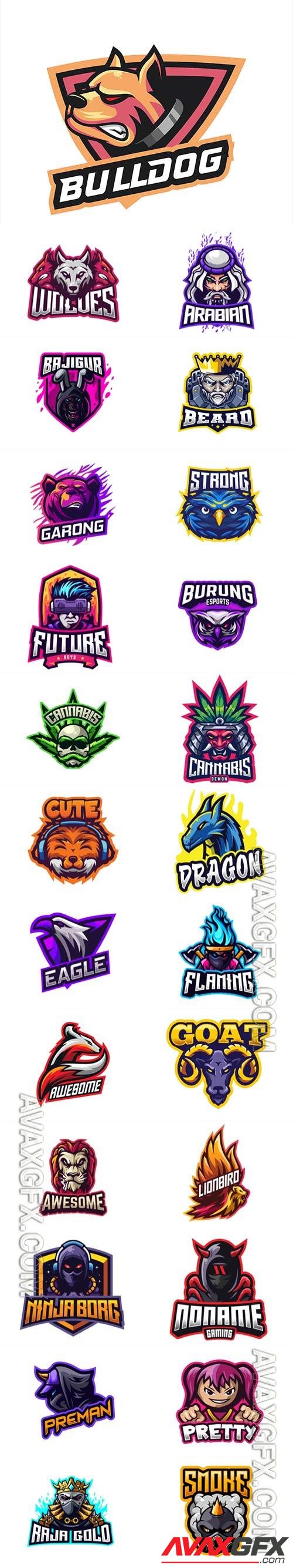 Mascot logo design set premium vector vol 39