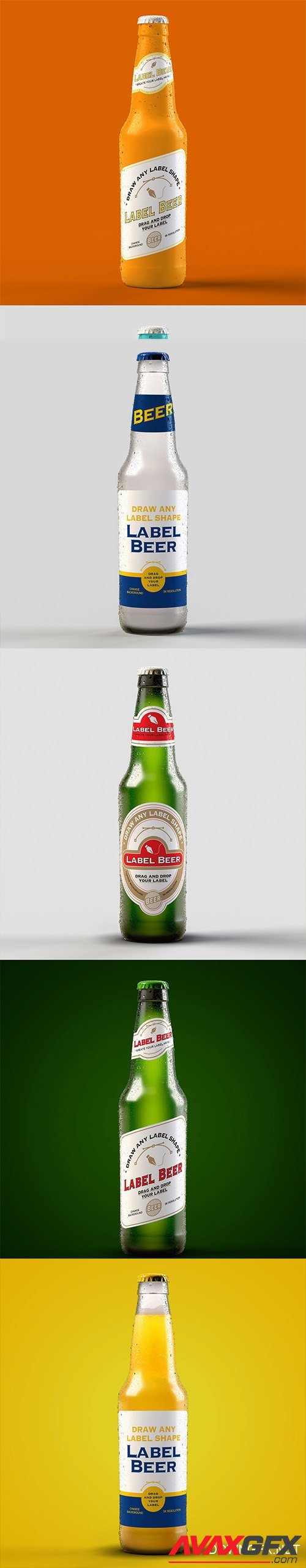Beer Bottle Packaging Design Mockups PSDT