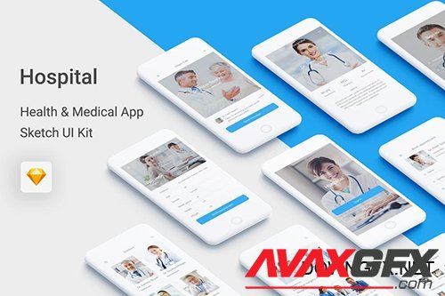 Hospital - Health & Medical Mobile App for Sketch