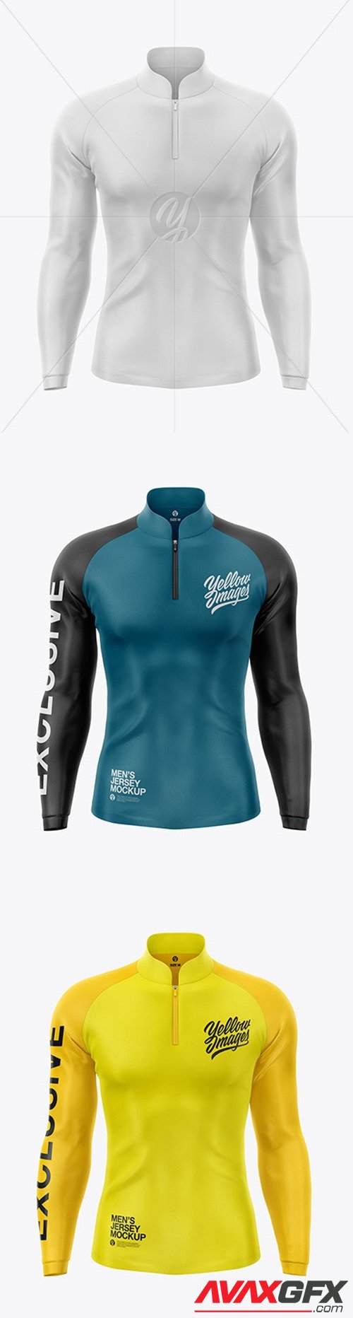 Mens Jersey With Long Sleeve Mockup - Front View 49331 TIF