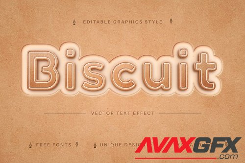 Biscuit - Edit Text Effect, Editable - 7169321