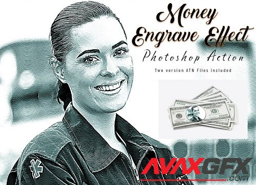 Money Engrave Effect PS Action - 7171803