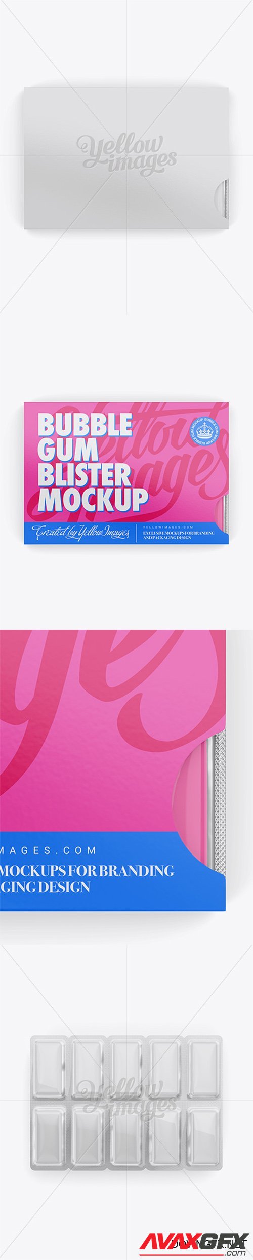 Chewing Gum Blister Package Mockup - Top View 13296