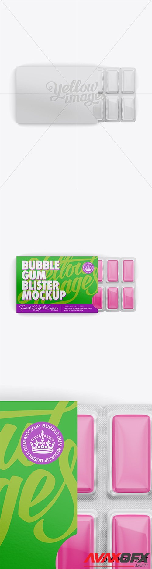 Chewing Gum in Blister Package Mockup - Top 13297