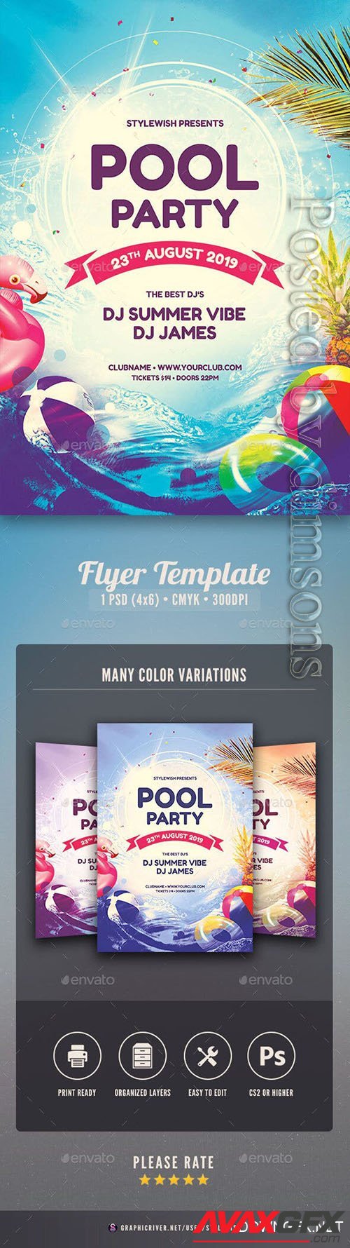 Graphicriver - Pool Party Flyer 23627121