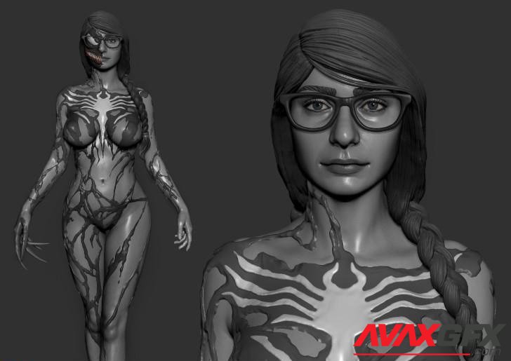 Mia Khalifa as Venom 3D Print