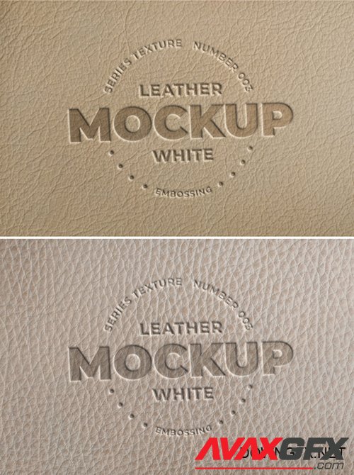 Embossed White Leather Logo Mockups 289573646