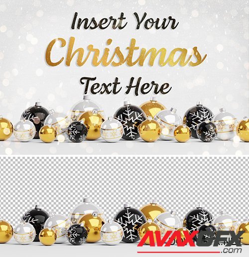 Web Christmas Card Mockup with Yellow Ornaments 293877067