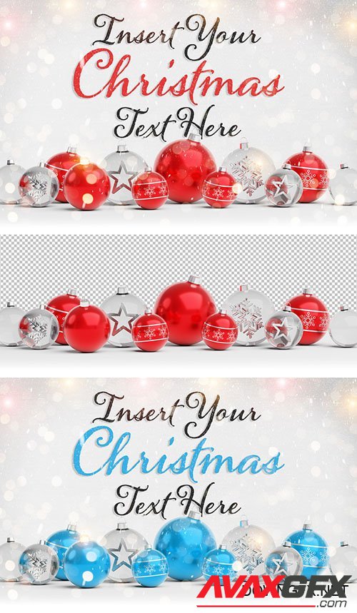 Christmas Card Mockup with Ornaments 294697862
