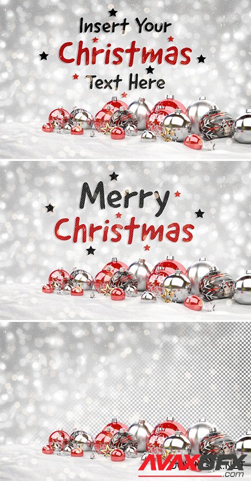 Christmas Card Mockup with Ornaments and Stars 294698668