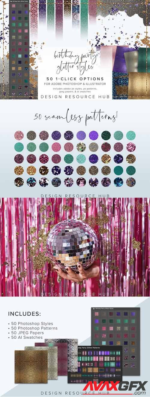 Birthday Party Glitter Layer Styles - 6966009