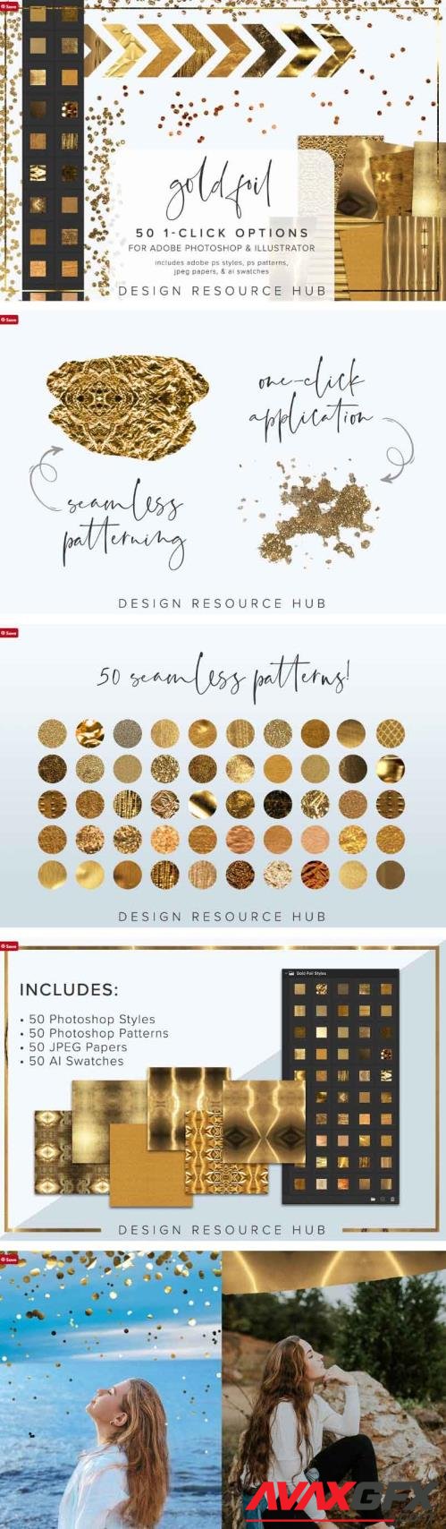 Gold Foil Photoshop Style Pack - 6966029