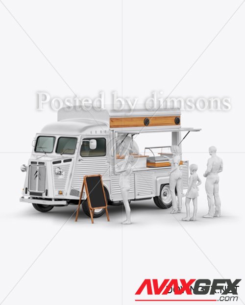Citroen Hy Van Food Truck Mockup - Half Side View 21423