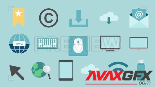 MotionArray - Computer & Internet Icons Pack 208470