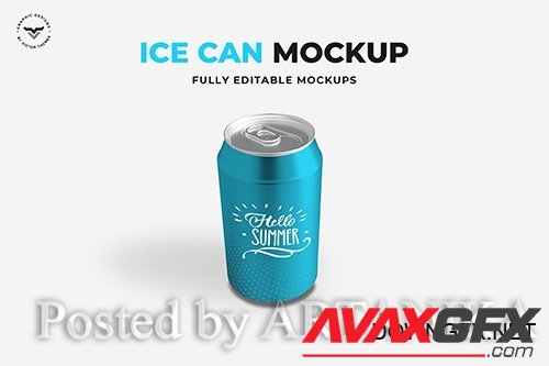 Ice Can Mockup PSD  - PDKXUZG