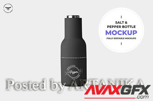 Salt and Pepper Bottle Mockup PSD