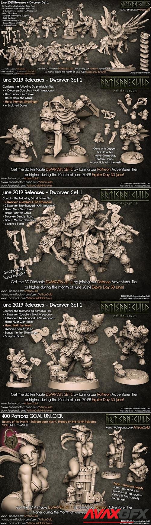 Artisan Guild - Dwarven Set 1 June 2019 – 3D Print