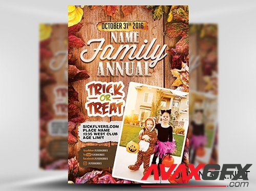 PSD Annual Family Trick or Treat Flyer Template