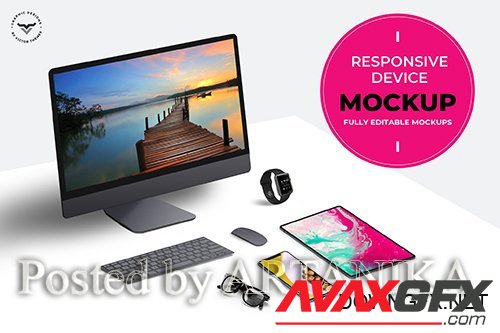 Responsive Devices PSD Mockups - 4WAGM4