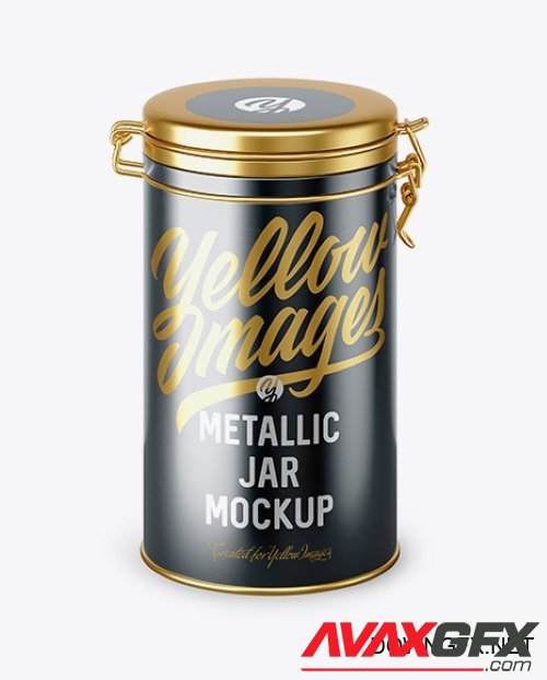Matte Metallic Jar With Locking Lid Mockup (high-angle shot) 41976 TIF